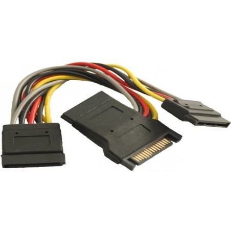 SATA-kabel med 3 x strømplugger