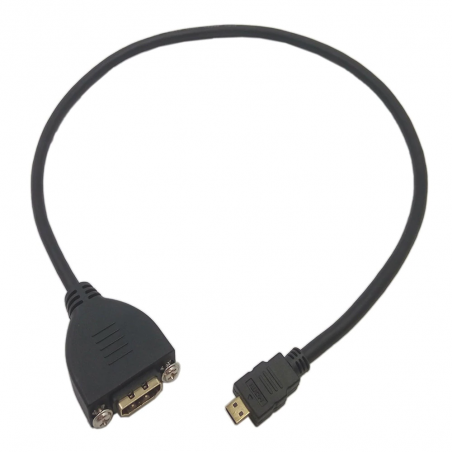 HDMI 1.4 panelmontert kabel - 50 cm, 1080p, HDMI-A hunn til Micro-D hann