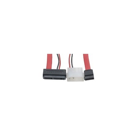 Micro SATA til SATA adapter med strøm - kabel med hann / hunn