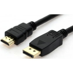 DisplayPort 4k til HDMI 1.2-kabel - 5 m hann-hann gullbelagt med lås